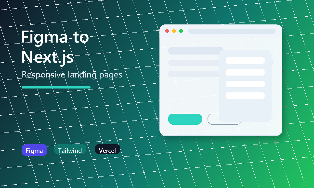 Build a Next.js landing page from Figma Fiverr gig banner